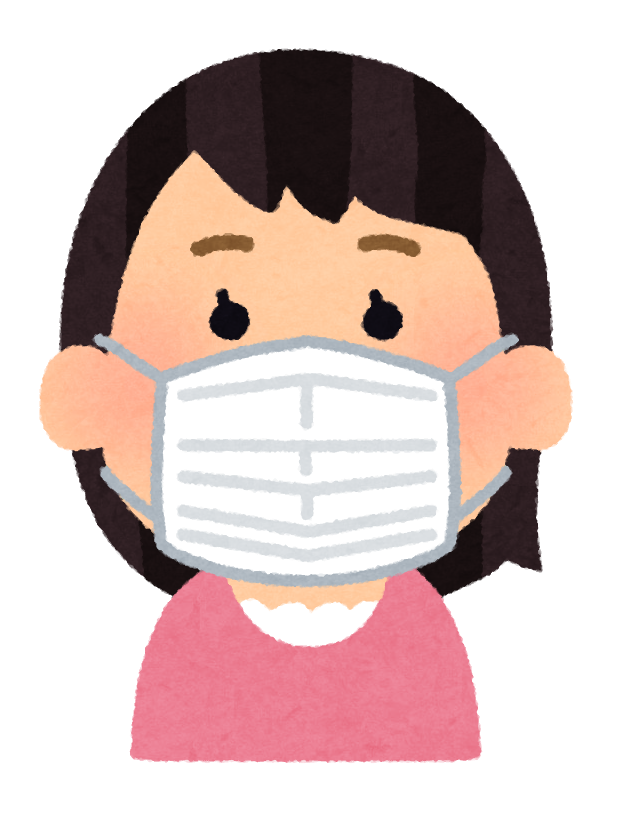 An illustration of a Japanese girl wearing a mask.