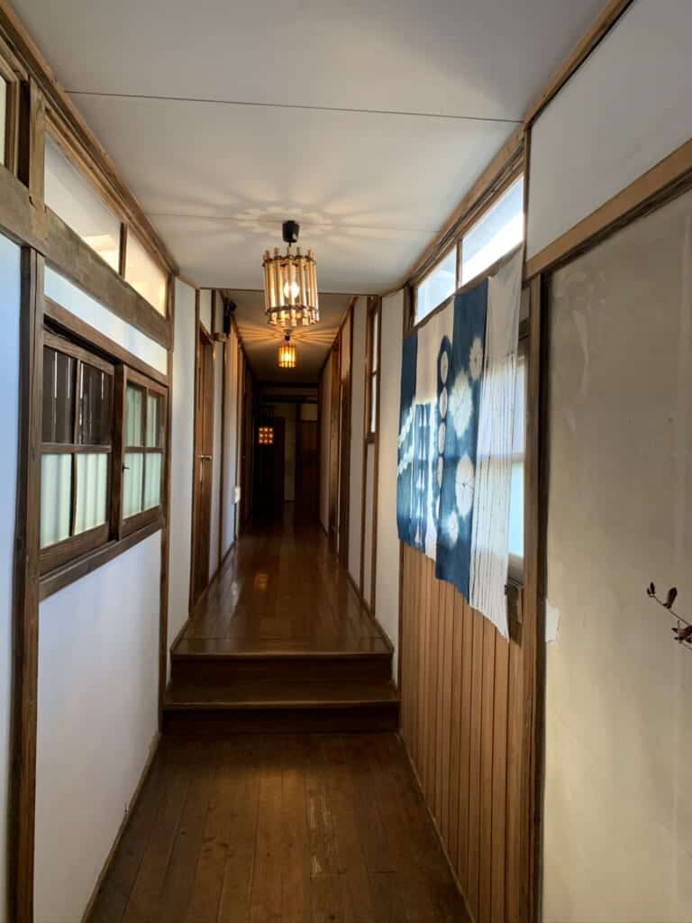 Hallway in a Japanese ryokan from Showa period