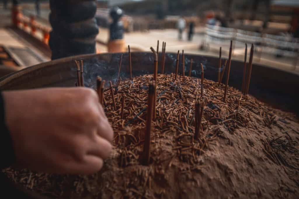 incense sticks in Katsuo ji temple