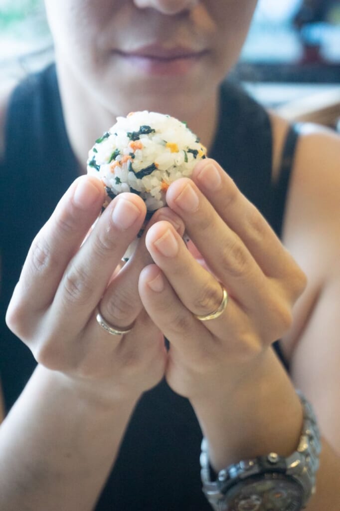 Eating Onigiri