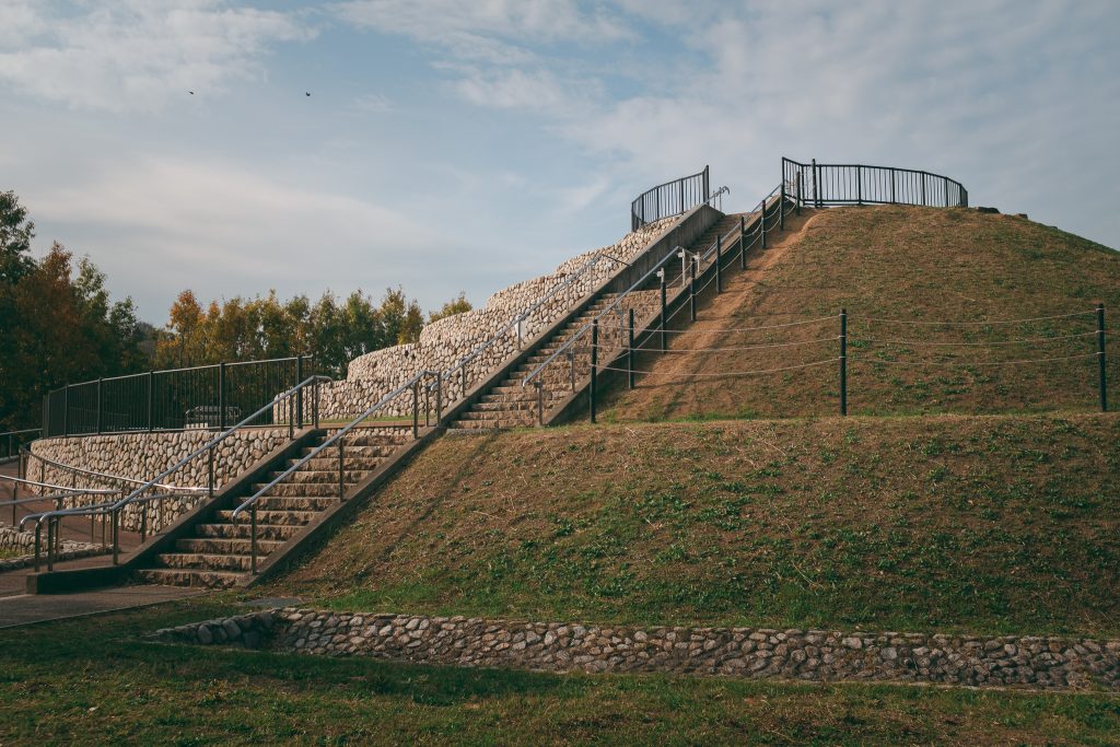 Japanese kofun, also known as barrow.