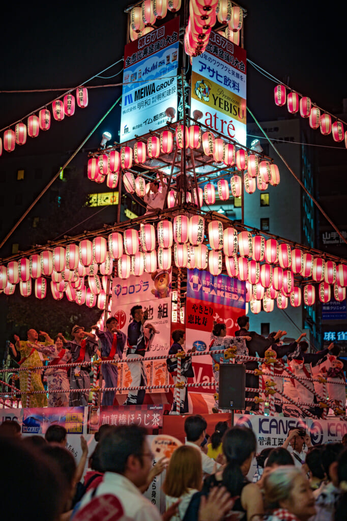 traditional Japanese Bon odori dance, Japan.