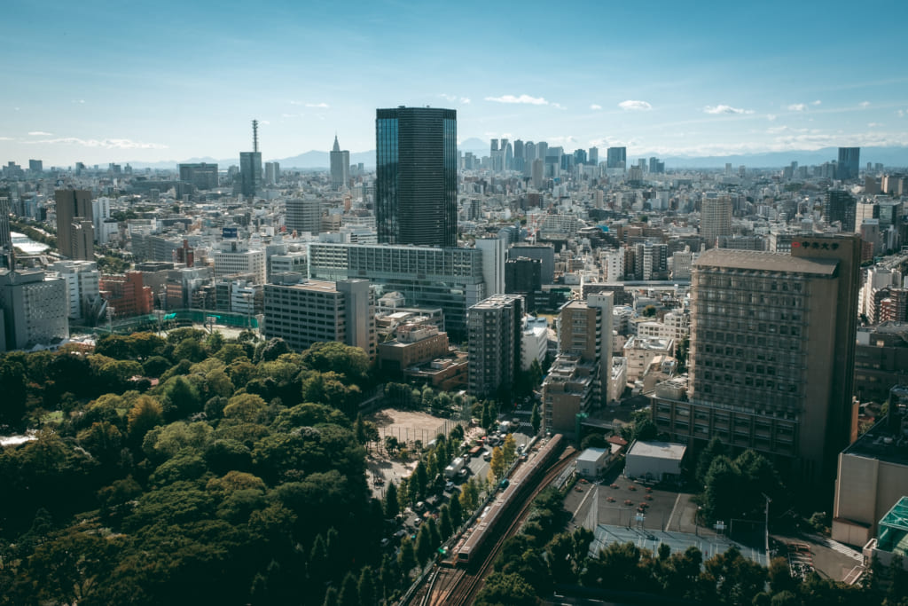 view of the skyscrapers from Bunkyo City Hall