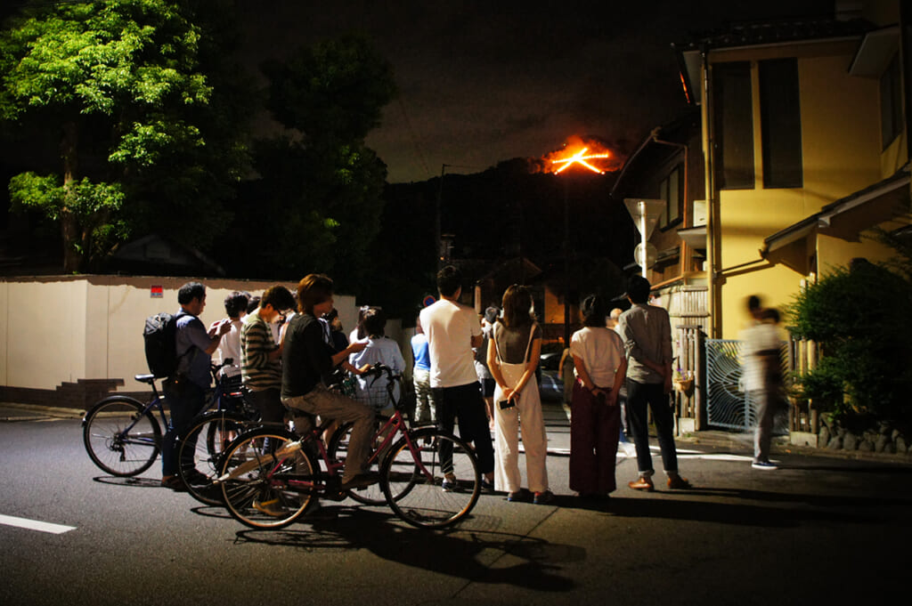 Bonfire on mount Daimonji in Kyoto