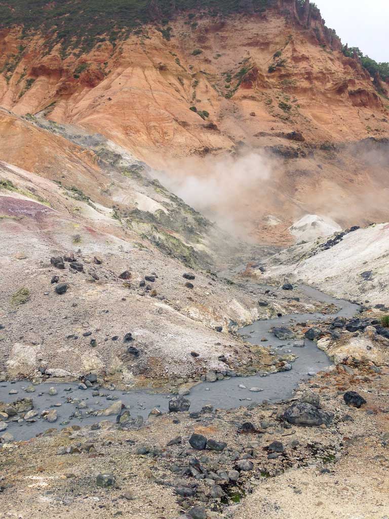 Dark sulphurous waters at Noboribetsu Onsen