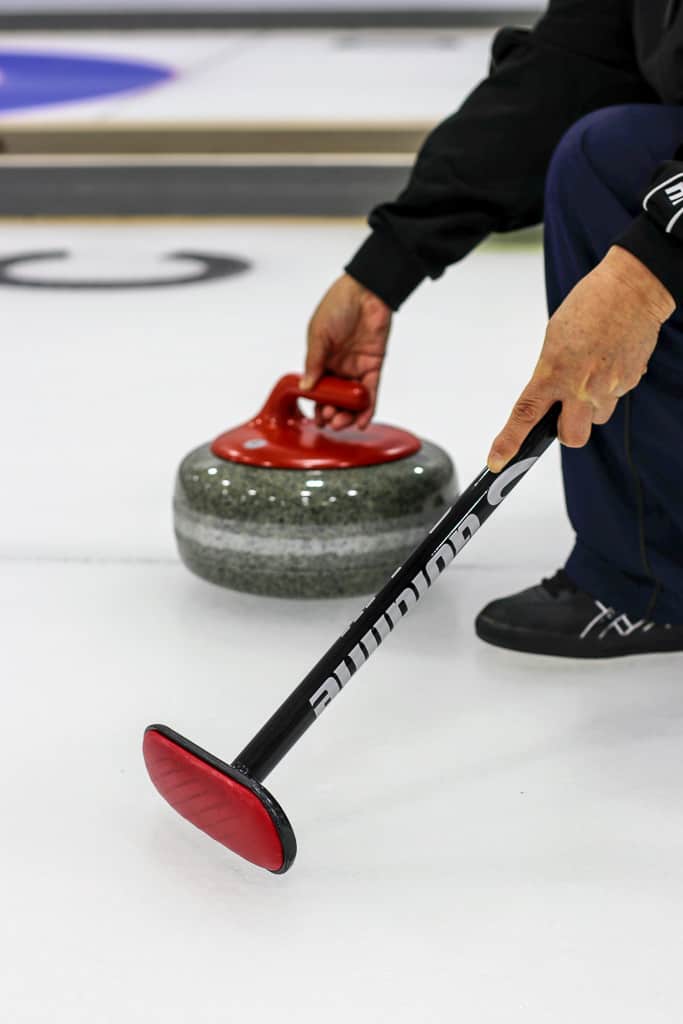 close up of curling at Wakkanai Midori Sports Park on Wakkanai, Hokkaido