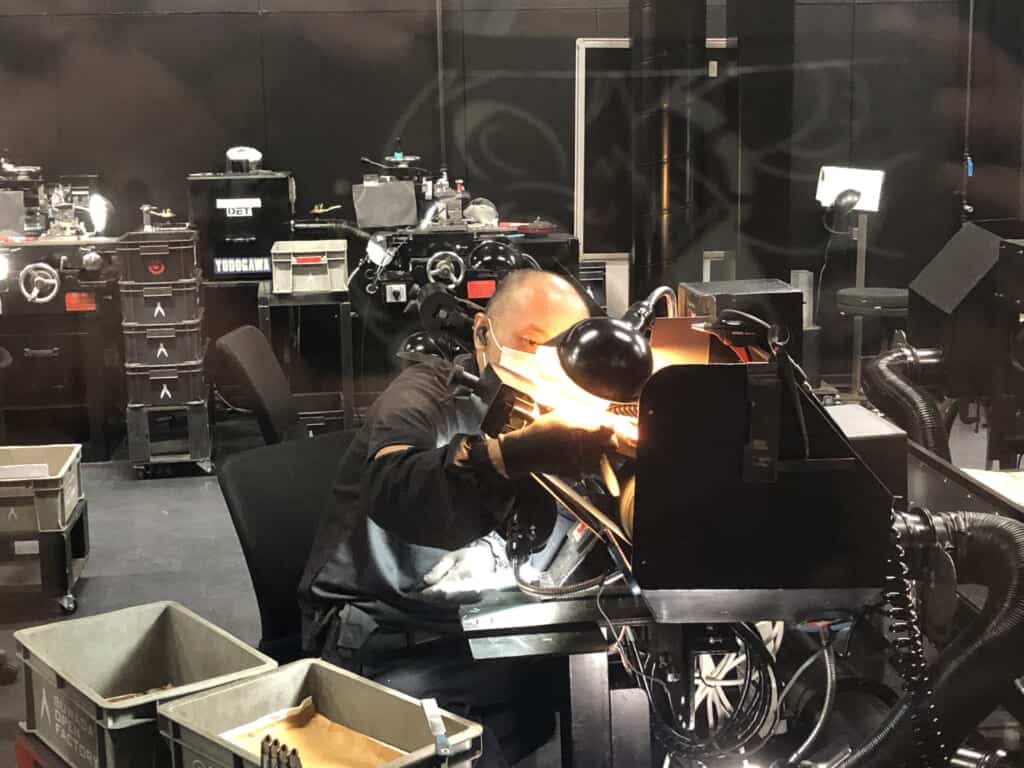 Worker in a metal factory in Japan