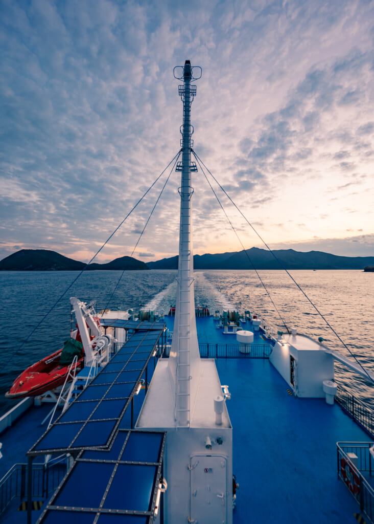 sunrise from the ferry approaching the goto islands