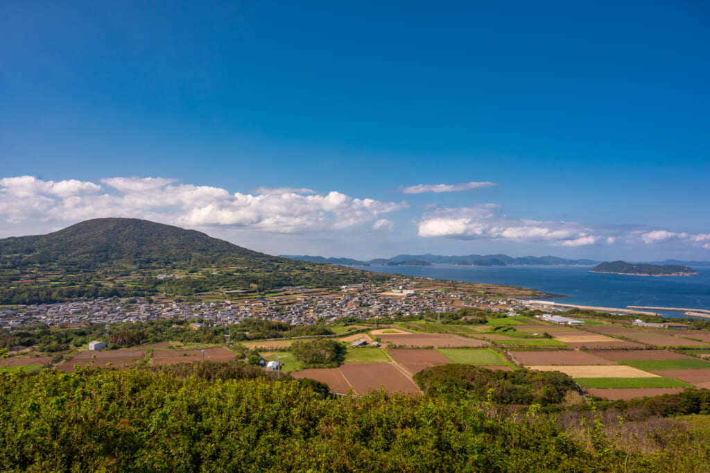 View of Goto from an observation point on a dormant volcano