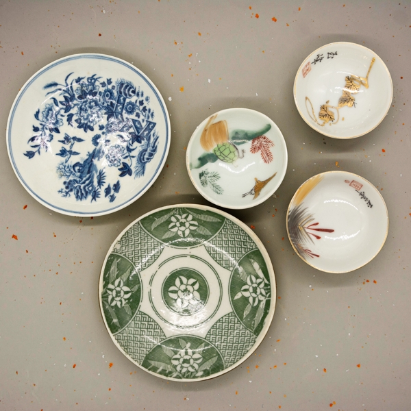 Antique plates as one of the japanese products