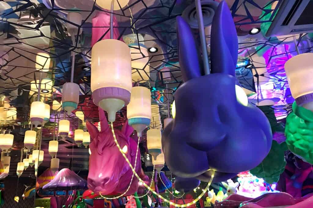 Animal heads on Milk Stand