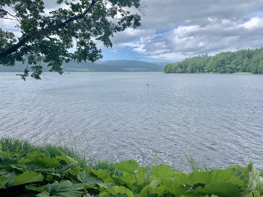 Lake Akan from the banks of Akanko Onsen