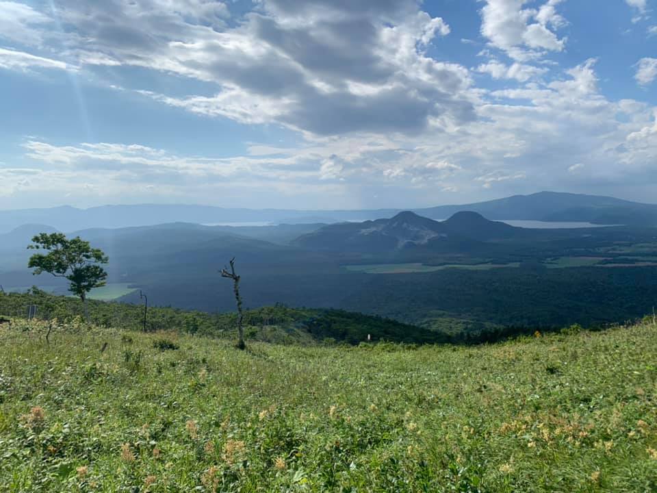 View from the hills between Lake Mashū and Lake Kussharo in Hokkaido
