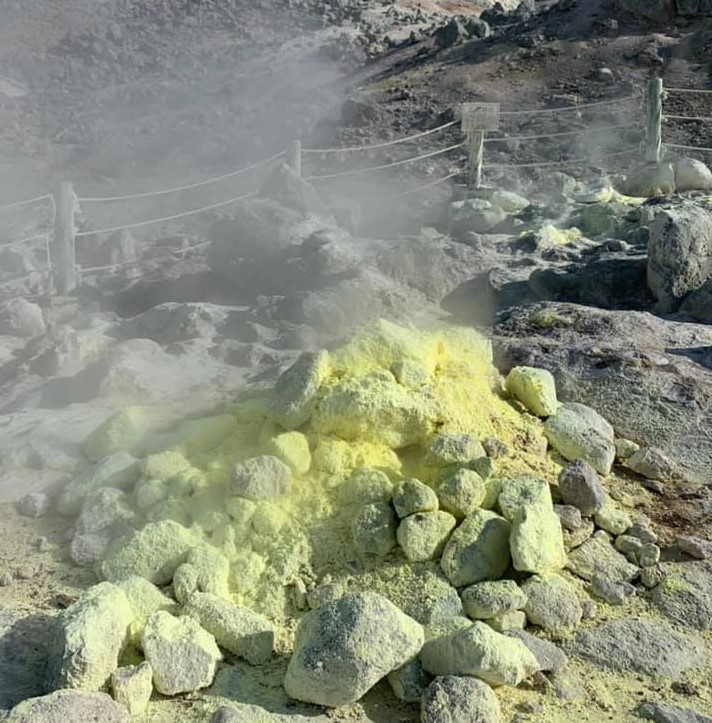 Sulphur concretions on Mount Iō