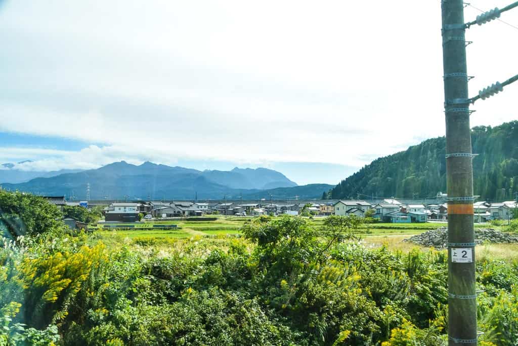 View of niigata landscape from Setsugekka train