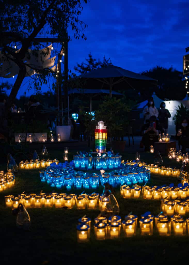 shonan candle festival display on enoshima island
