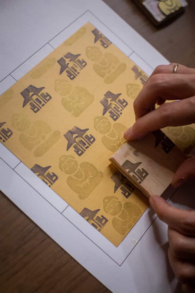 japanese pattern made with stamps