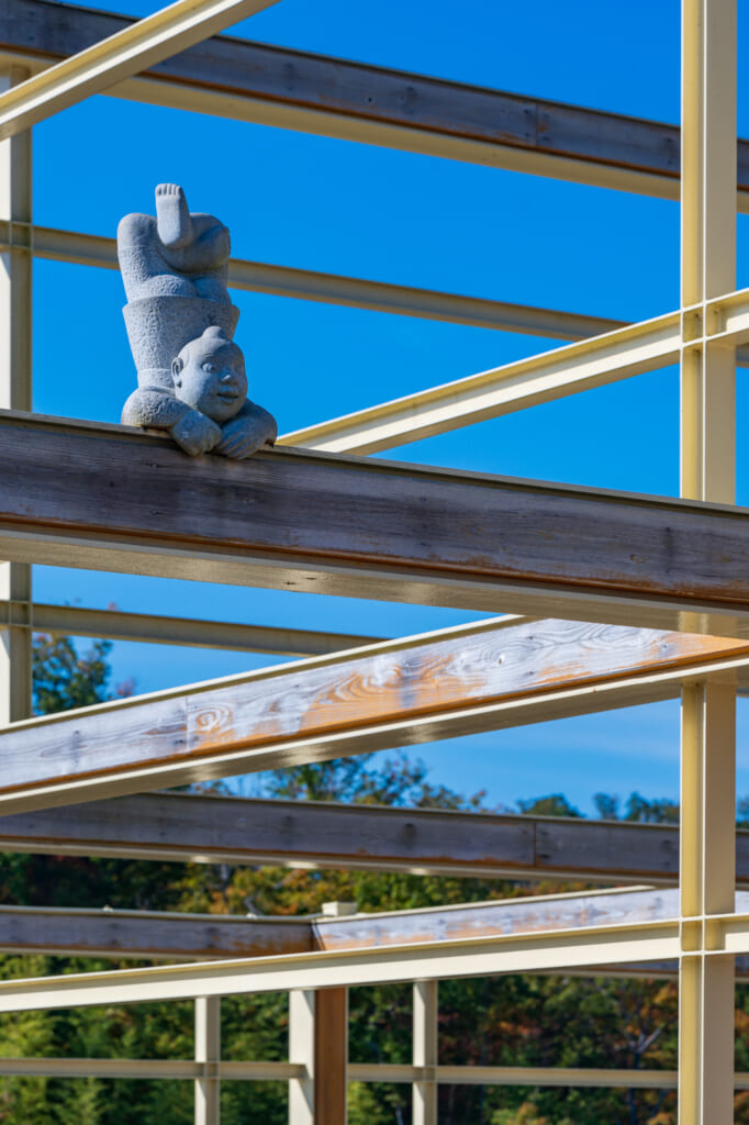 stone sculpture in Japanese park