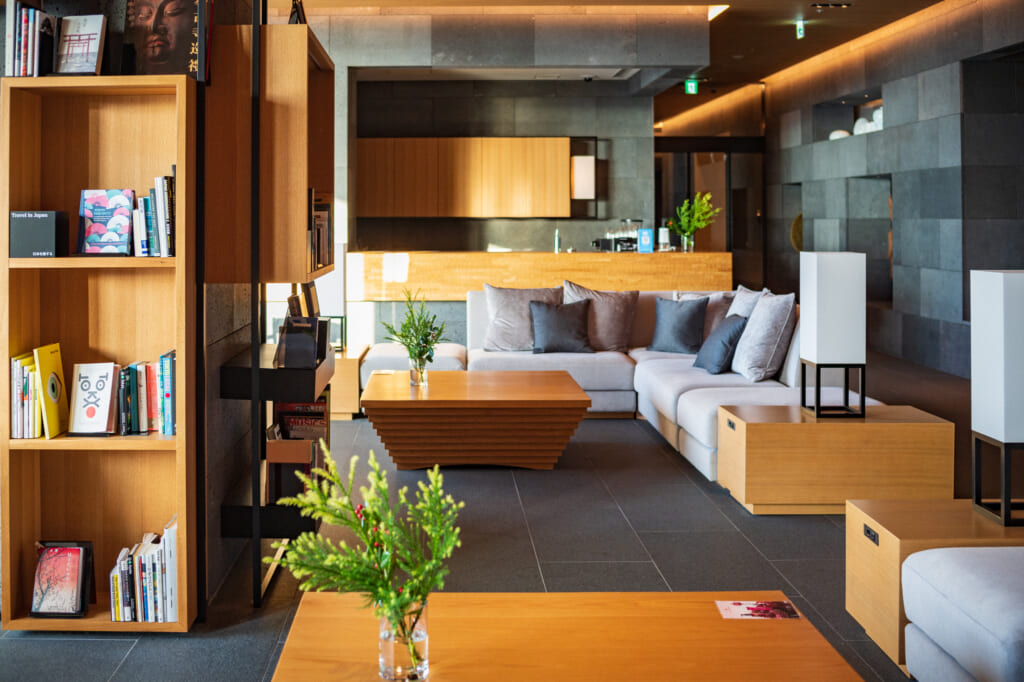 sitting area in luxury stay in beppu