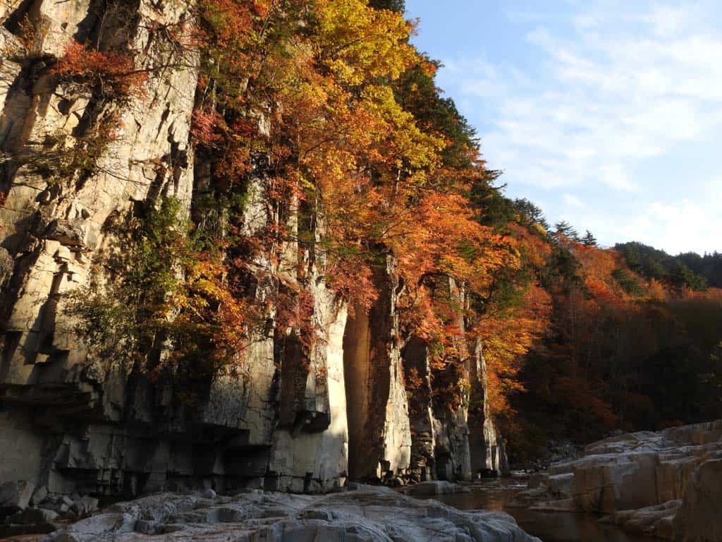 autumn leaves in hinoemata area in japan