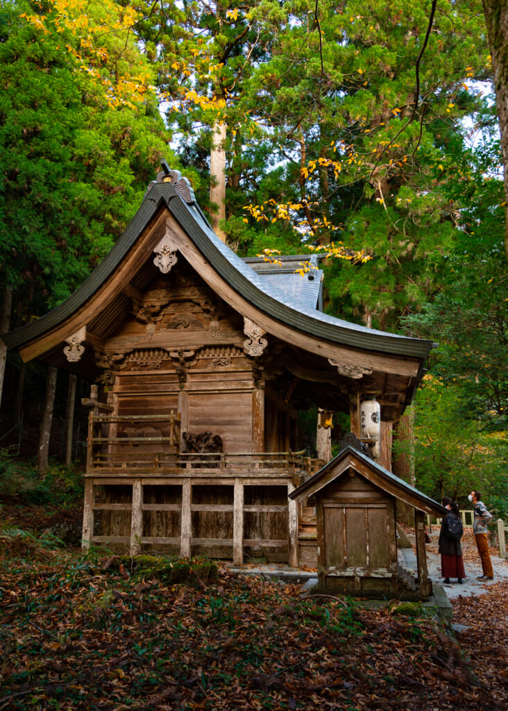 Japanese wooden temple near kyoto