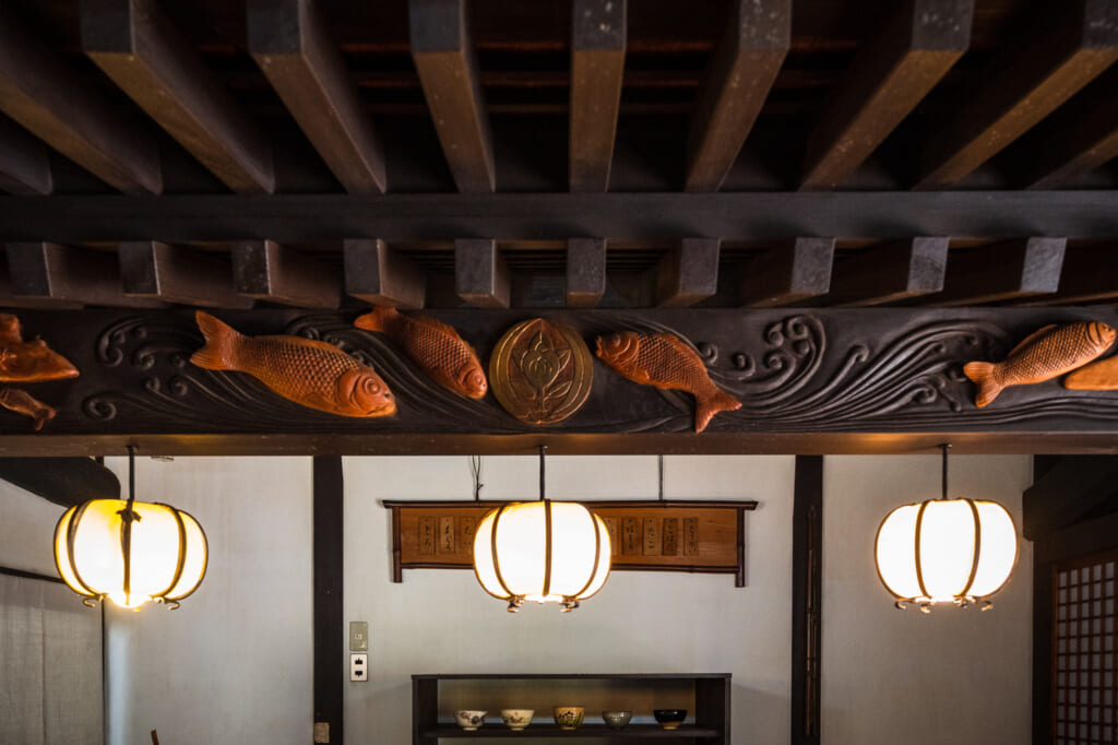 wood carvings in traditional japanese house
