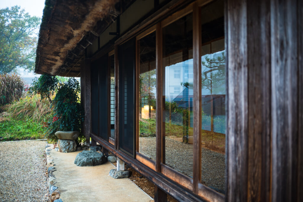 sliding doors on traditional japanese house