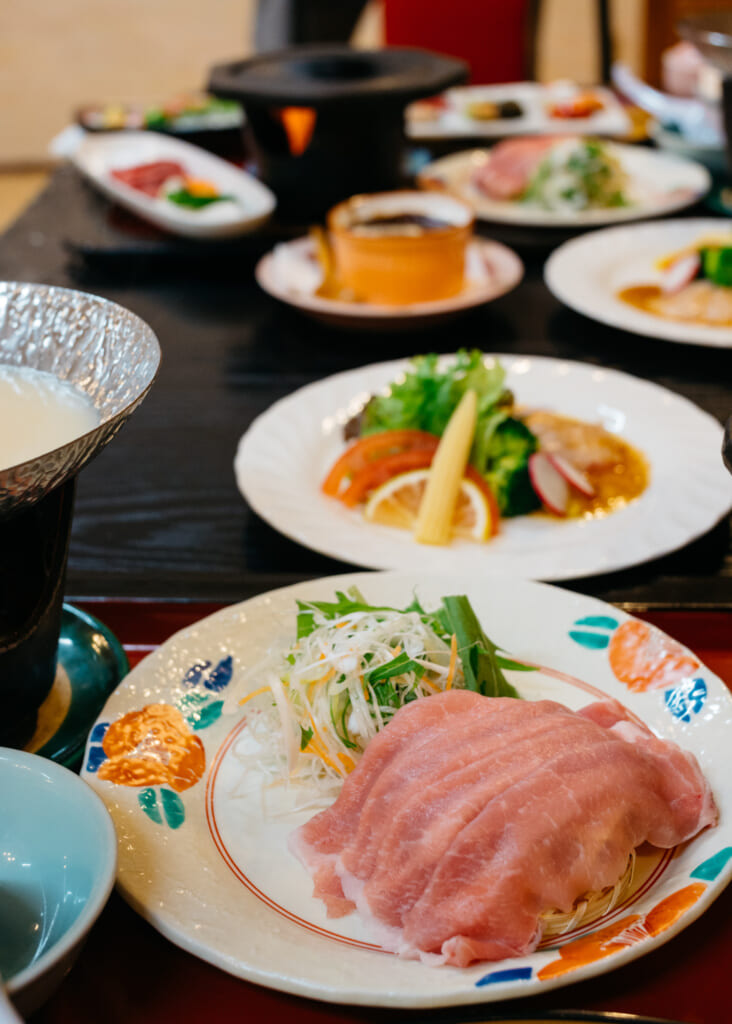 traditional japanese cuisine in usuki, kyushu