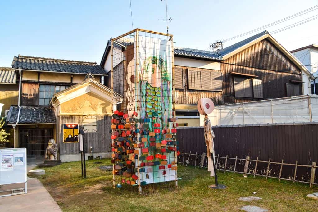 outdoor art installation at Japanese yokai art museum  on Shodoshima, Shikoku island 
