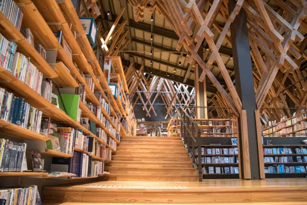 interior of Kumo no Ueno library in Yusuhara Town, Shikoku.