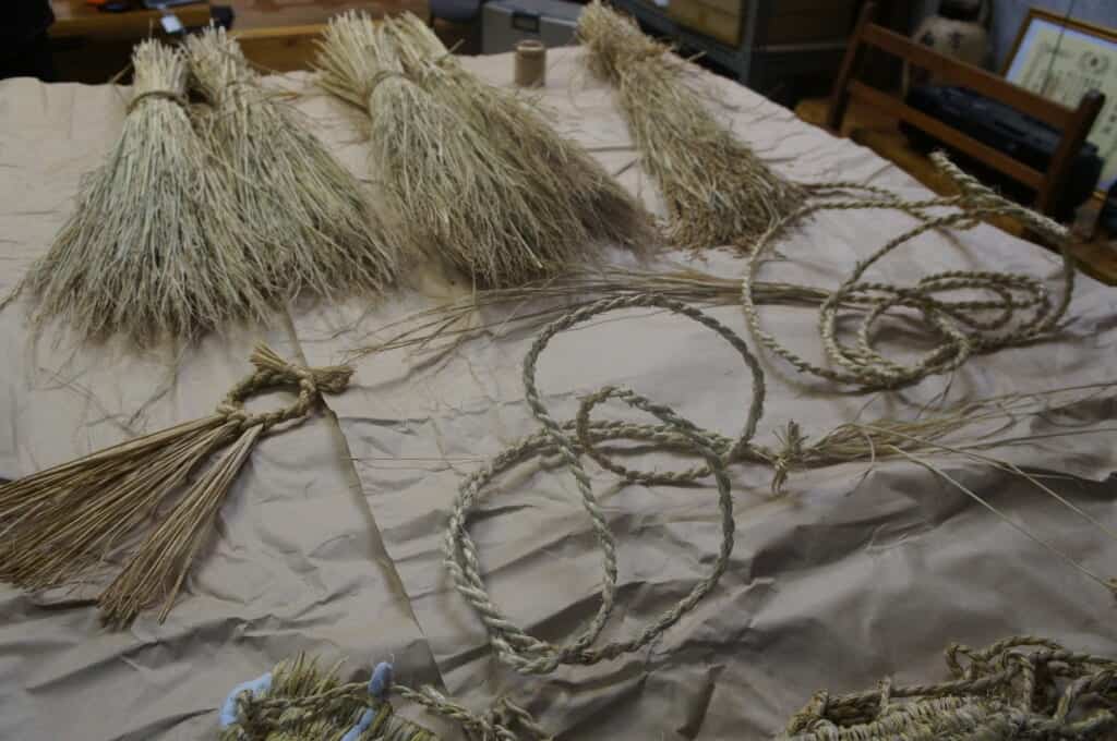 Japanese rice straw used for traditional arts and crafts