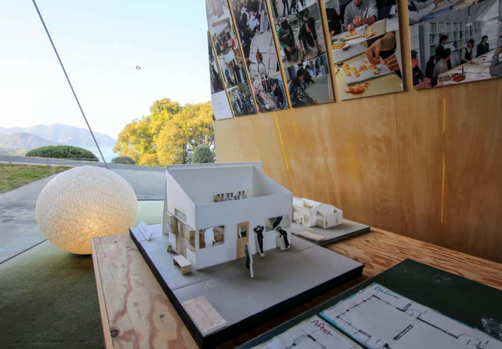 contemporary architecture model inside museum in Japan