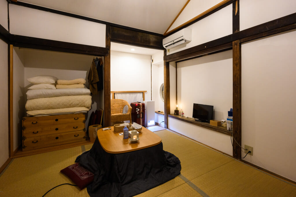 japanese style bedroom with tatami mat on goto islands