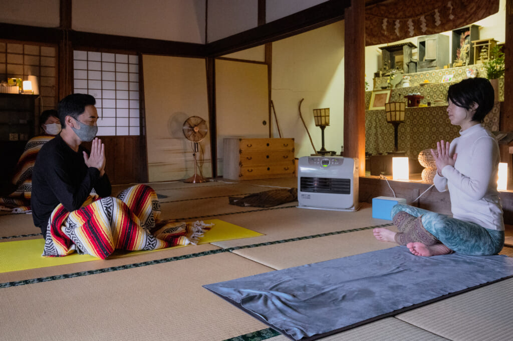 meditating Japanese style on goto island