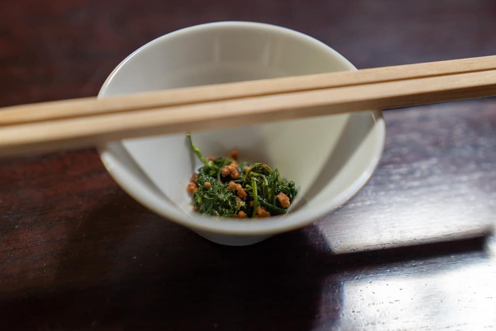 edible green tea at Kyoto Obubu Tea Farms