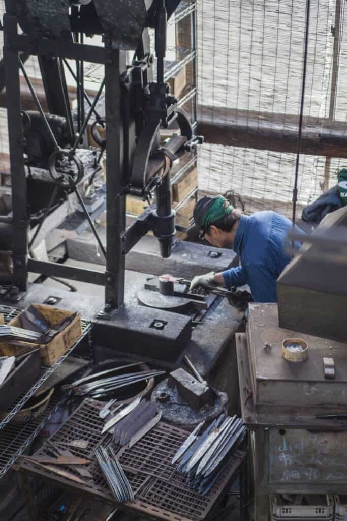 Japanese Knife artisan at work