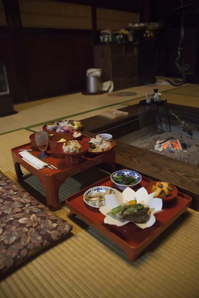 dinner served in shunran no yado