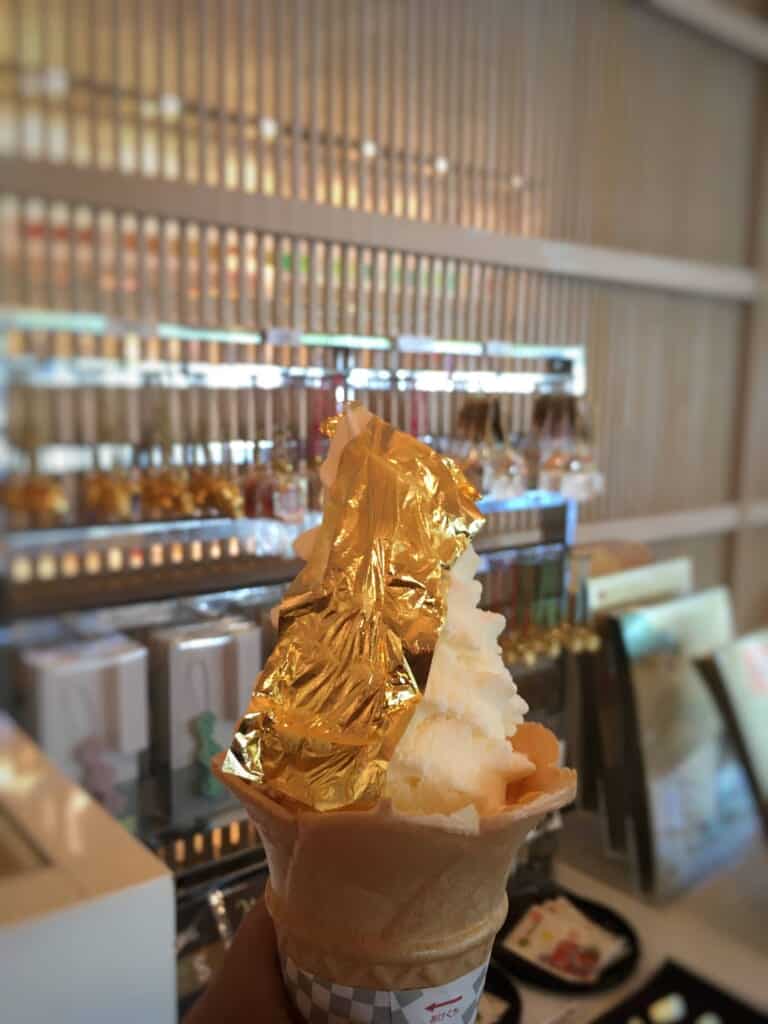 gold leaf soft ice cream