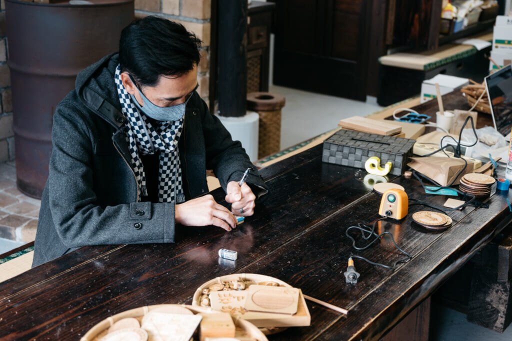 making wood crafts on goto islands