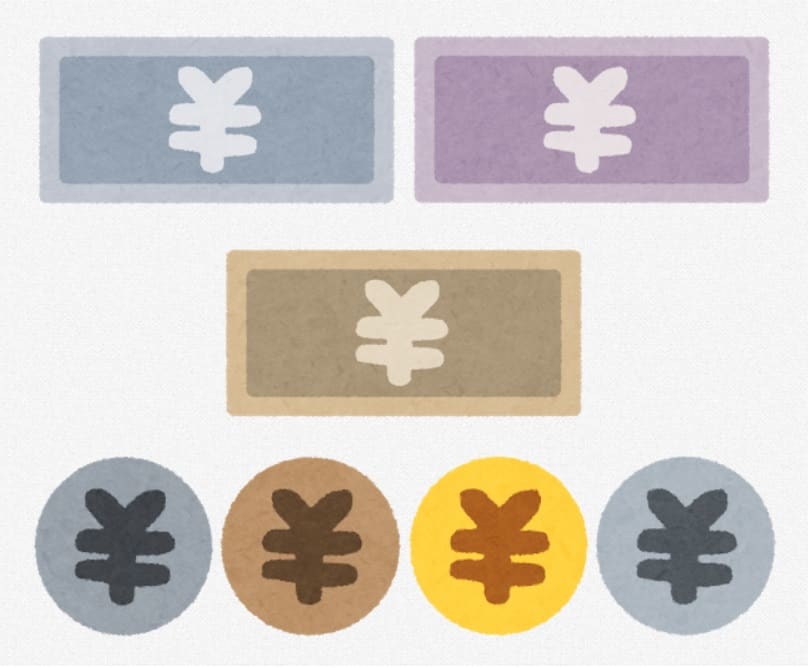 illustration of Japanese currency, the yen