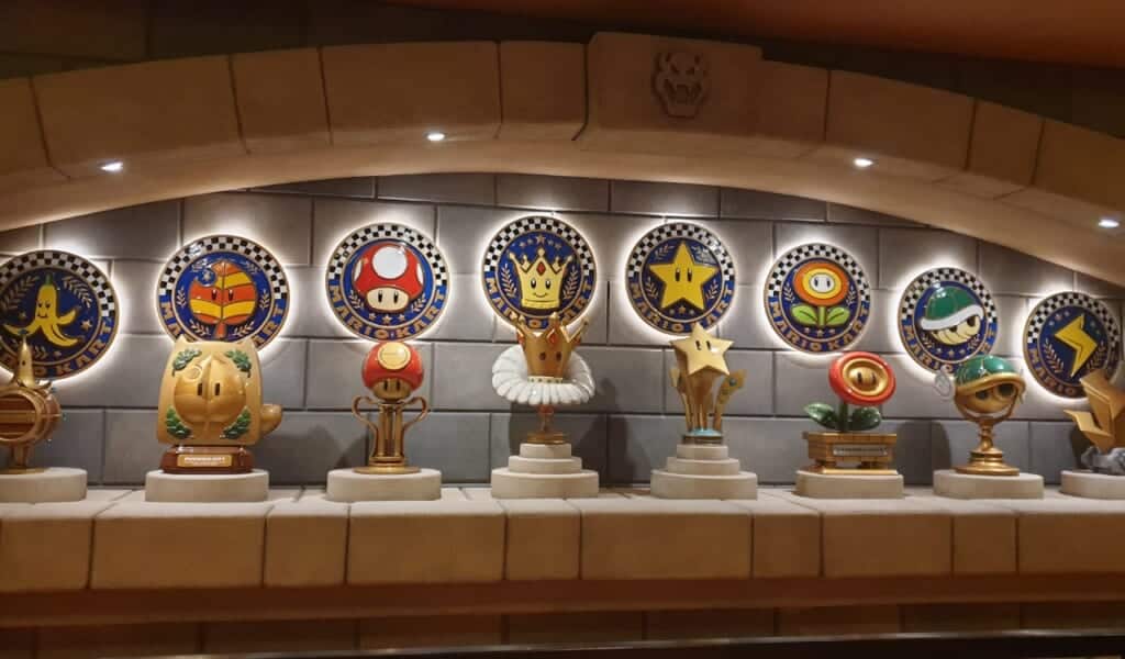 Waiting area of the Mario Kart attraction