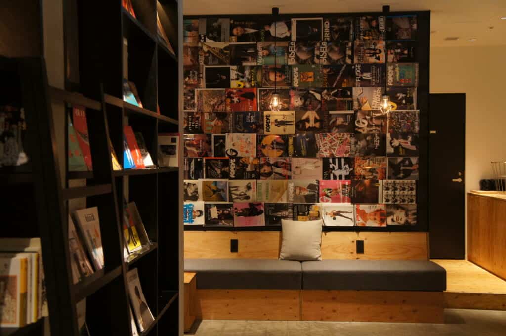 A detail of a Book and Bed,  a type of manga cafe