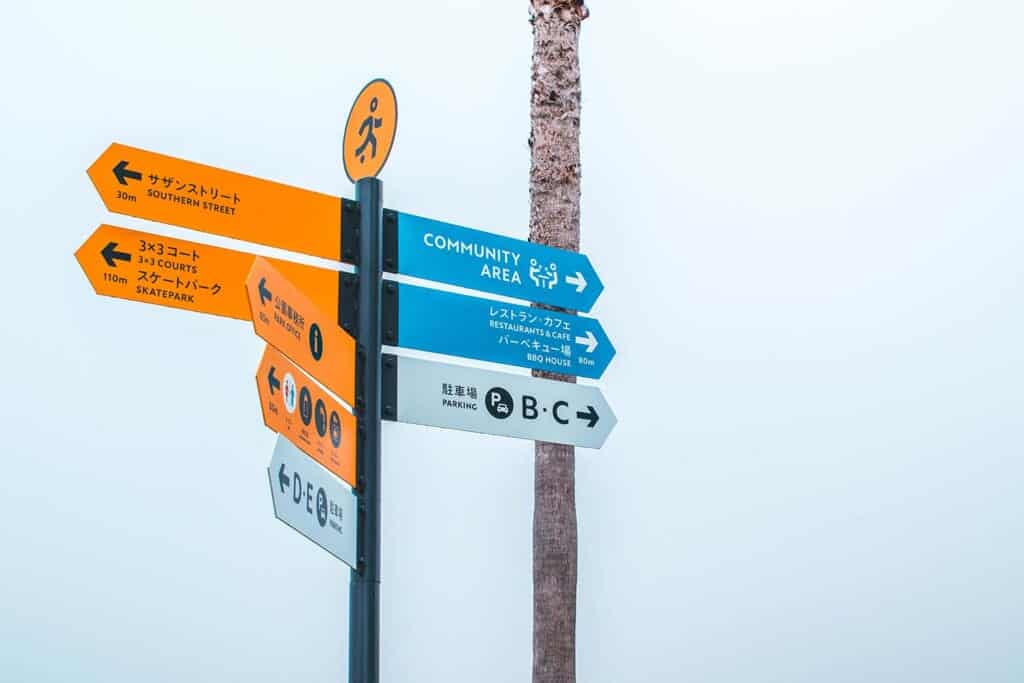 Signs pointing to SENNAN LONG PARK