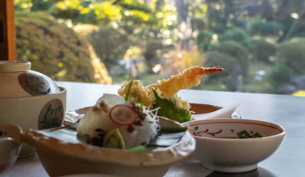 Shrimp tempura in a restaurant