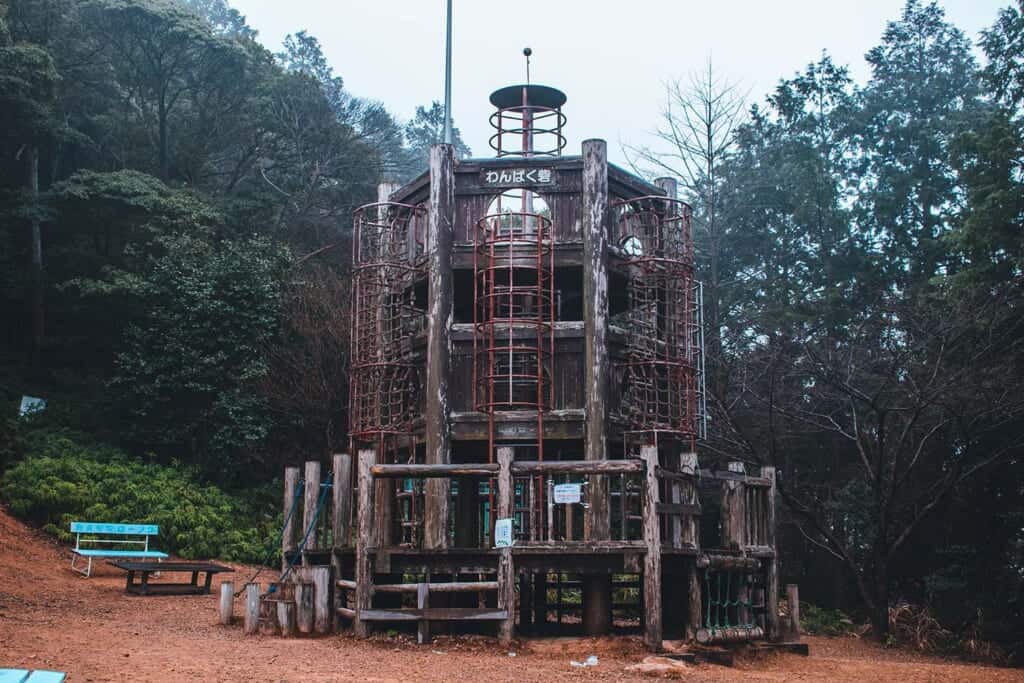 Wooden jungle gym in Osaka, Japan