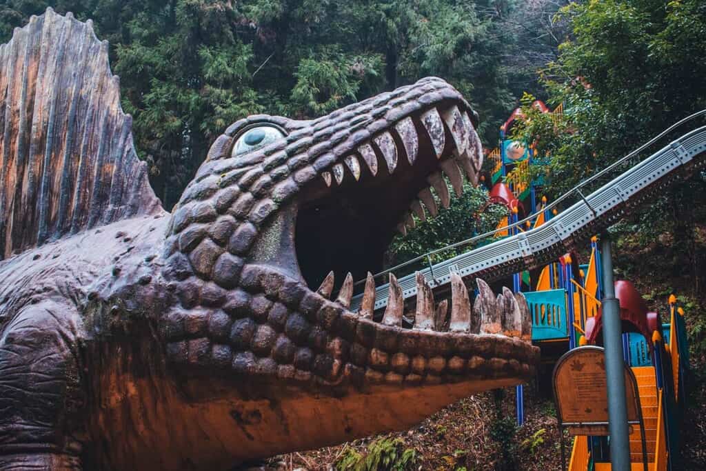 Giant dinosaur slide in Osaka, Japan