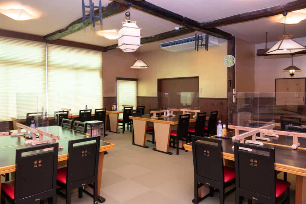 dining room of motoyashiki in iiyama nagano