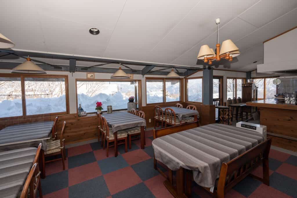 dining room of pension maroudo in iiyama nagano