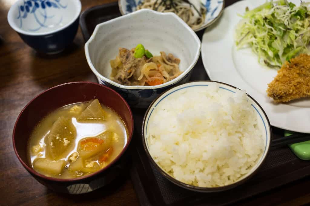 homemade meal at iiyama nagano pension house