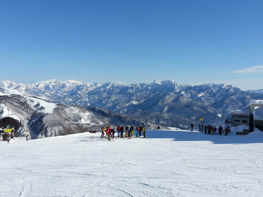 skiers at Happo One ski resort